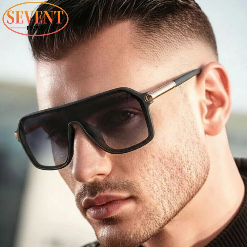 Óculos de Sol Masculino Shield Oversized com Lentes Degradê UV400