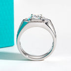 Anel Masculino AnuJewel em Prata 925 com Moissanita 1 ct