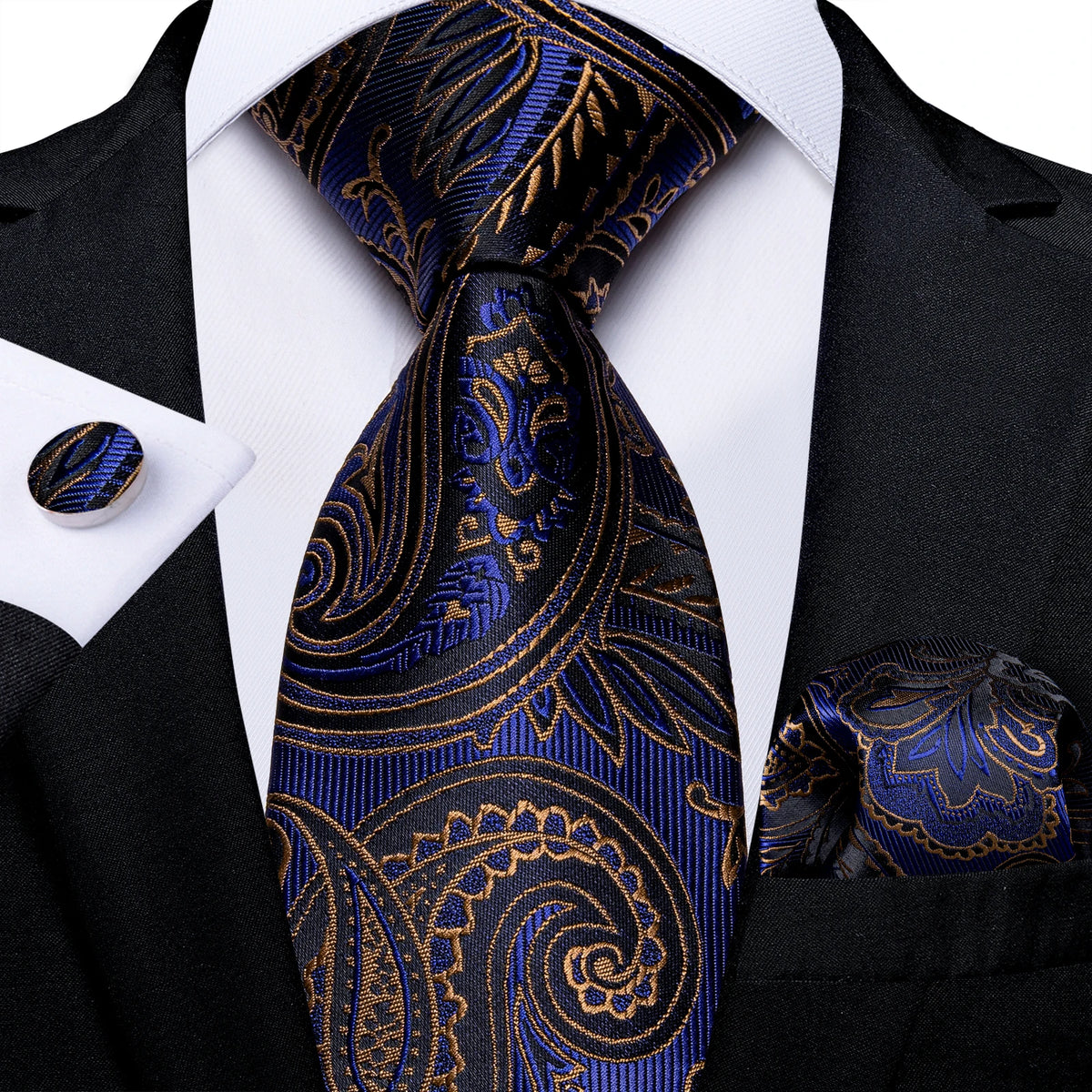 Conjunto Gravata Masculina Clássica 8 cm com Lenço de Bolso