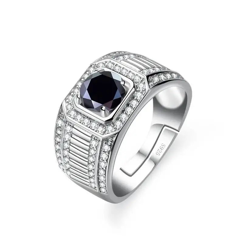 Anel Masculino em Prata 925 Ajustável