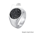 Anel Masculino VNOX em Aço Inoxidável com Zircão Cinza