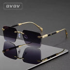 Óculos de Sol Sem Aro Quadrado Unissex com Lentes Degradê UV400