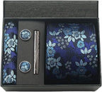 Kit Gravata Masculina Paisley com Lenço e Abotoaduras