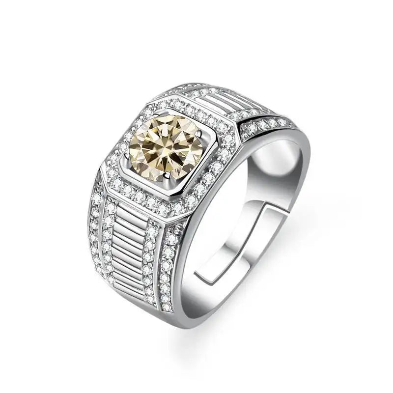 Anel Masculino em Prata 925 Ajustável