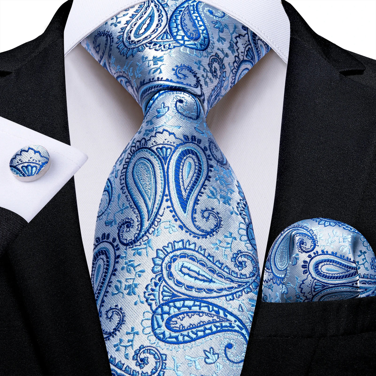 Conjunto Gravata Masculina Clássica 8 cm com Lenço de Bolso